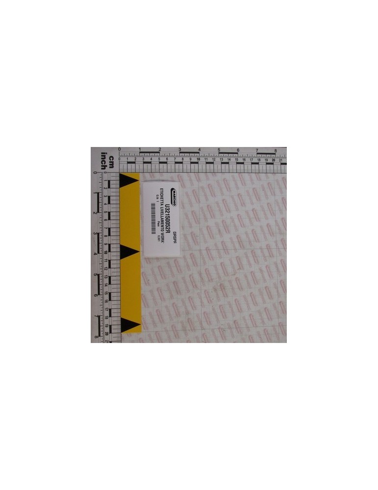 ETICHETTA LIVELLAMENTO WORK12