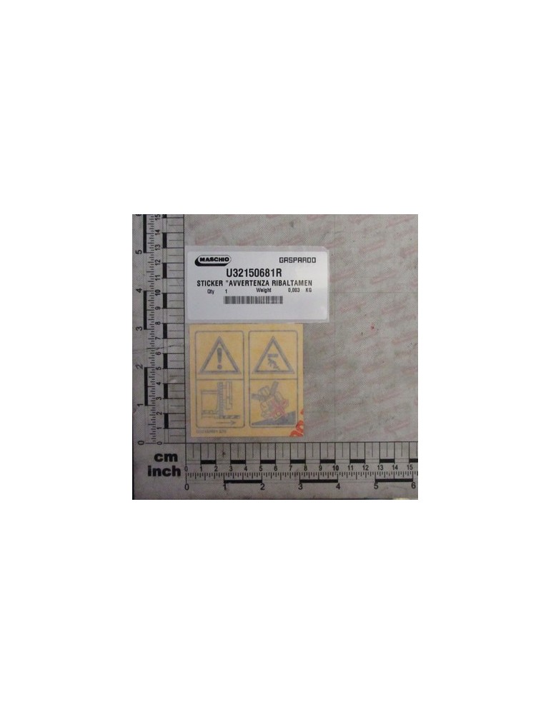 STICKER \"AVVERTENZA RIBALTAMEN