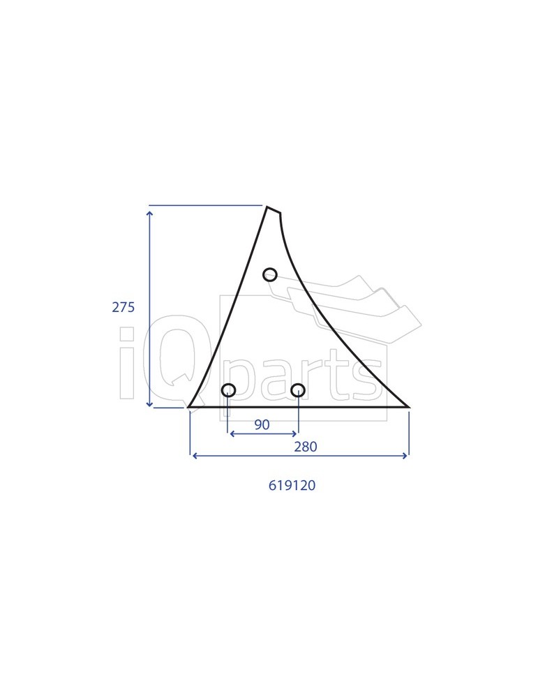 Wearing part - Moulboard - Front part 619120 RH4 