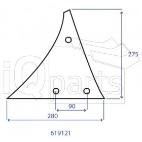 Wearing part - Moulboard - Front part 619121 LH4 