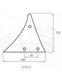 Wearing part - Moulboard - Front part 619121 LH4 