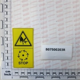 DECAL \"HAND CUT _ STOP\"