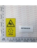 DECAL \"HAND CUT _ STOP\"