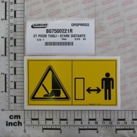 \"WARNING CUT FEET\" DECAL