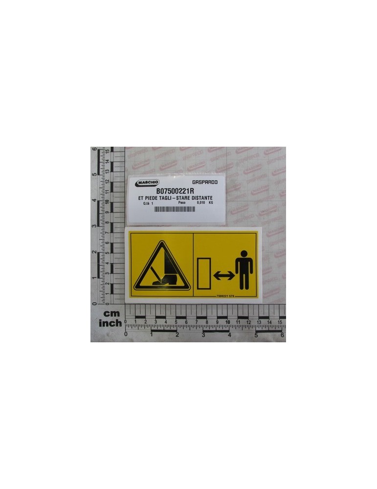\"WARNING CUT FEET\" DECAL