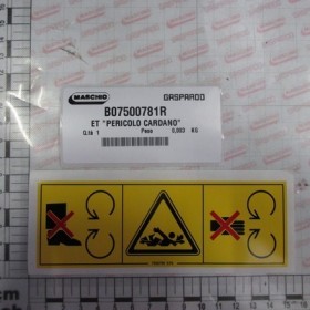 \"DANGER PTO SHAFT\" DECAL