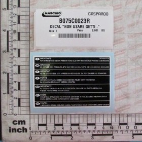 DECAL \"DO NOT USE LIQUID JETS\"