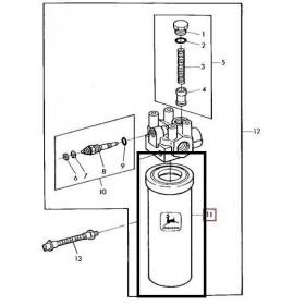 John Deere Filtru Ulei Hidraulic AH128449