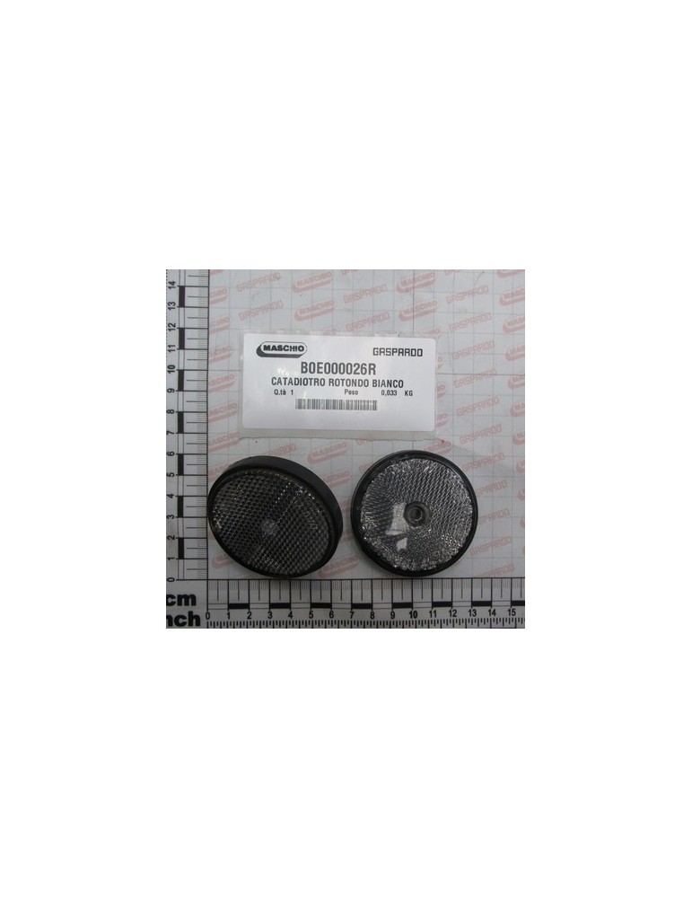 WHITE ROUND RETROREFLECTOR