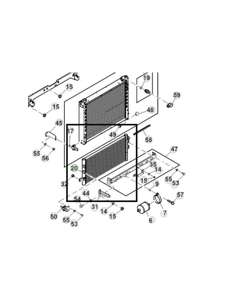John Deere Radiator AC RE560741