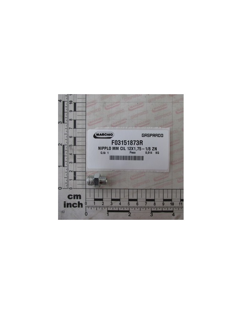 NIPPLE MM CIL 12X1,75-1/8 ZN