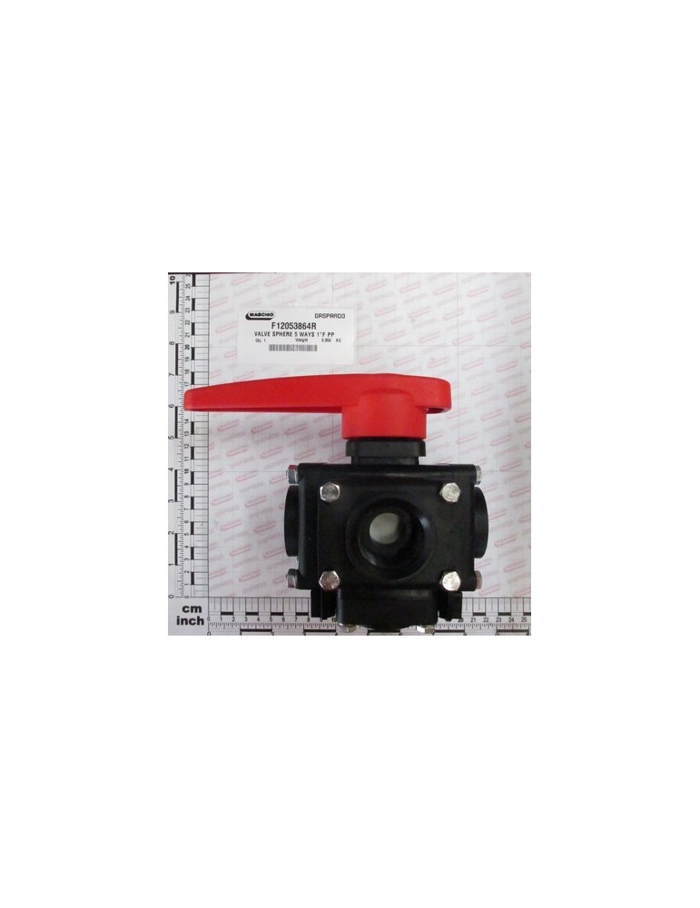 VALVE SPHERE 5 WAYS 1\"F PP