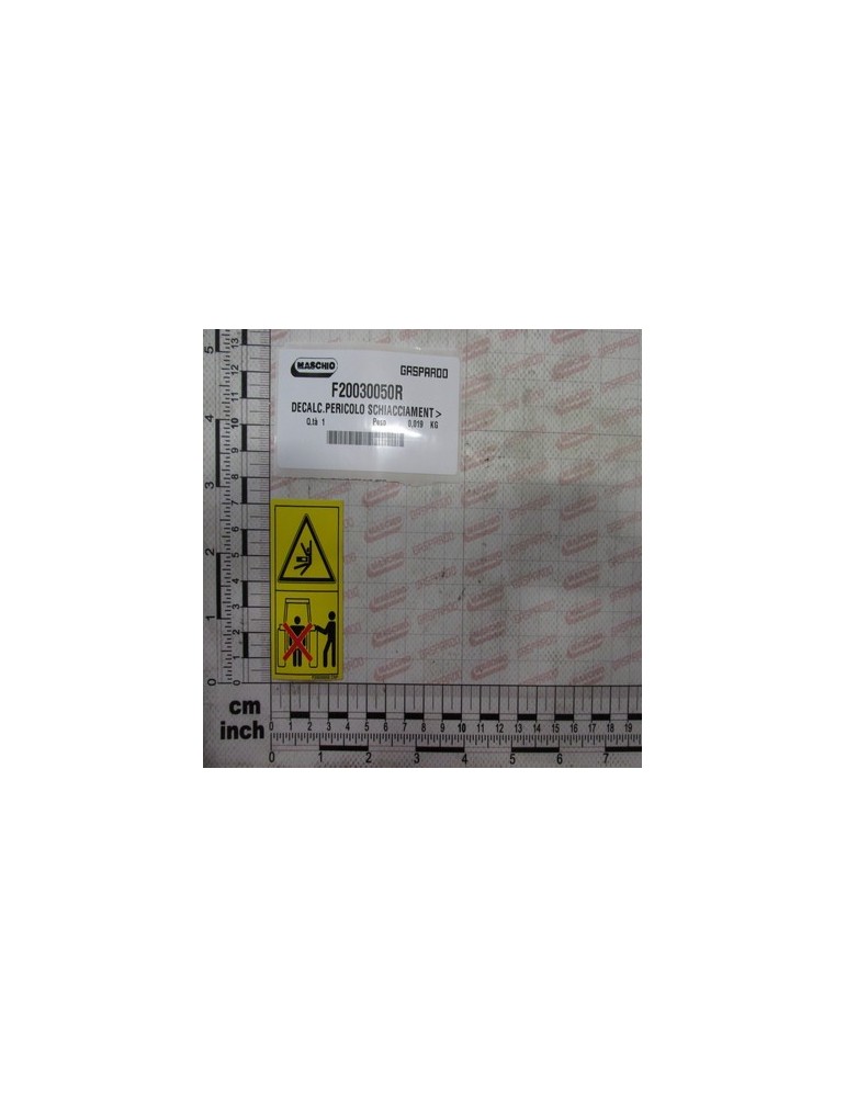 LABEL OF CRUSHING DANGER