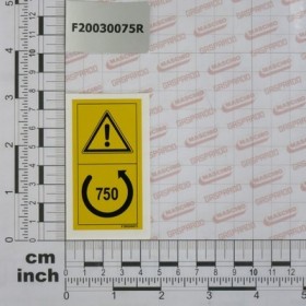 LABEL ANTI-CLOCKWISE 750RPM