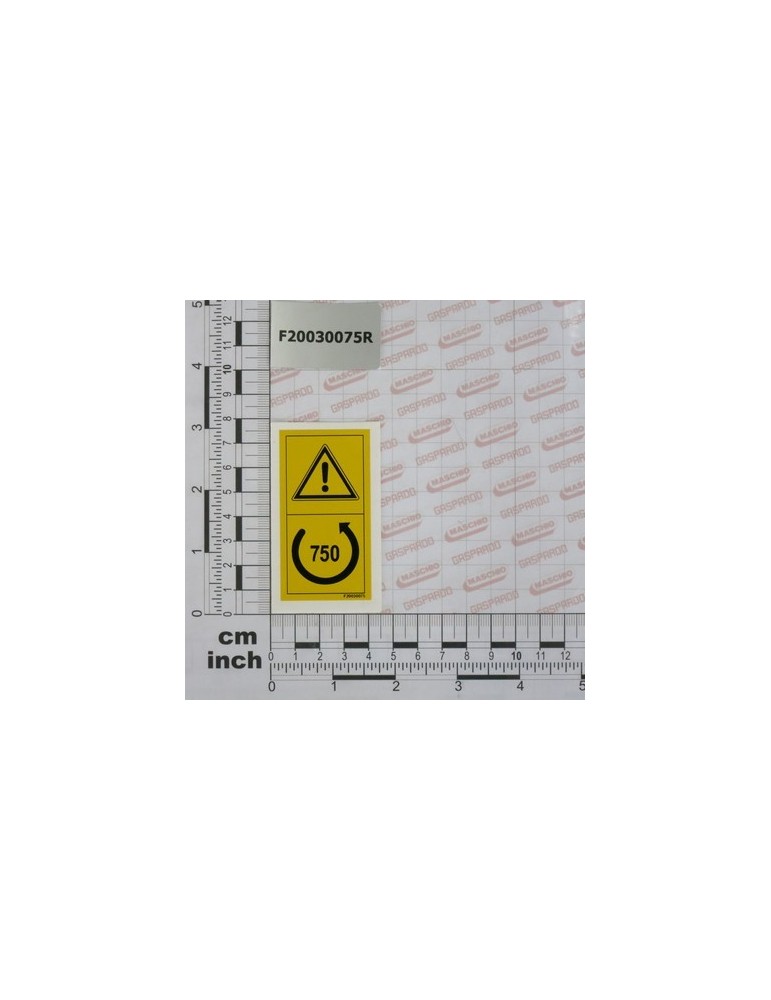 LABEL ANTI-CLOCKWISE 750RPM