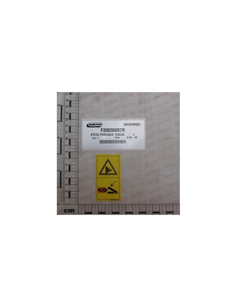 CUT DANGER LABEL
