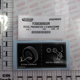 DECAL TIRE 3,5 BAR/230NM