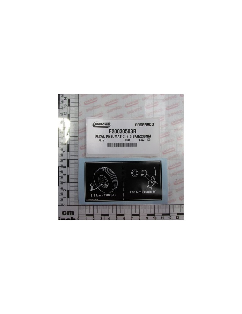 DECAL TIRE 3,5 BAR/230NM