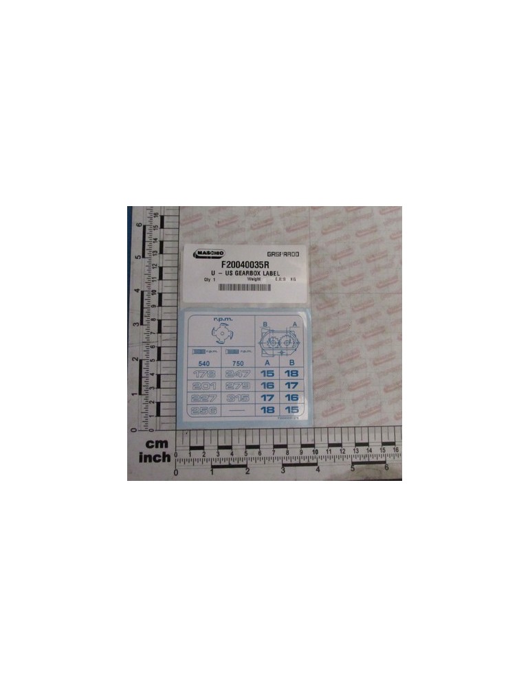 U - US GEARBOX LABEL
