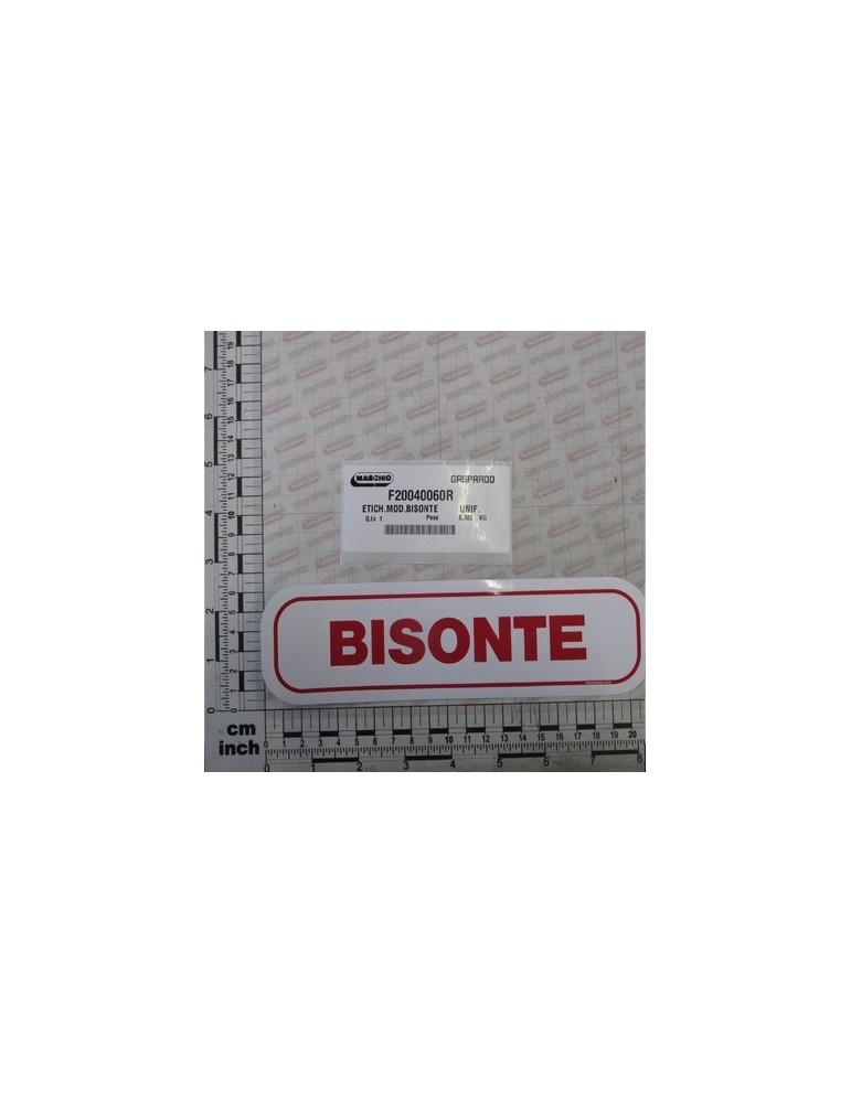 LABEL MOD.BISONTE        UNIF.