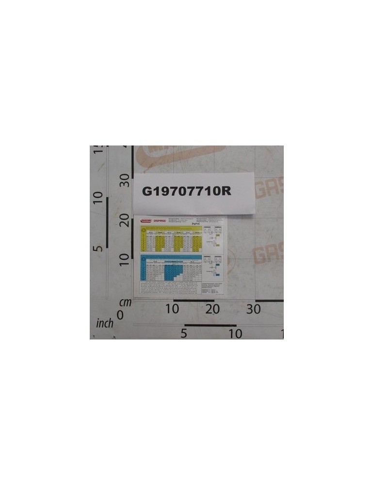 Maschio Gaspardo Tabela Setari G19707710R