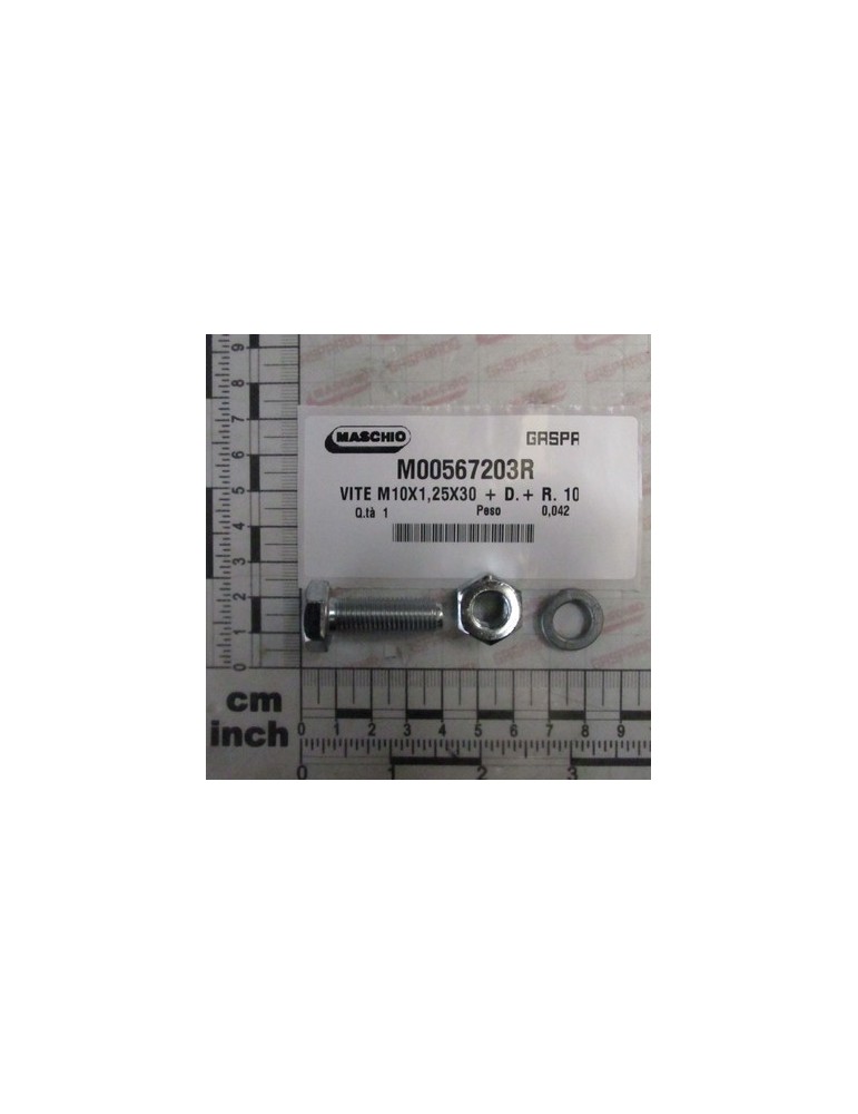 BOLT 10X1,25X30 + NUT + GROWER