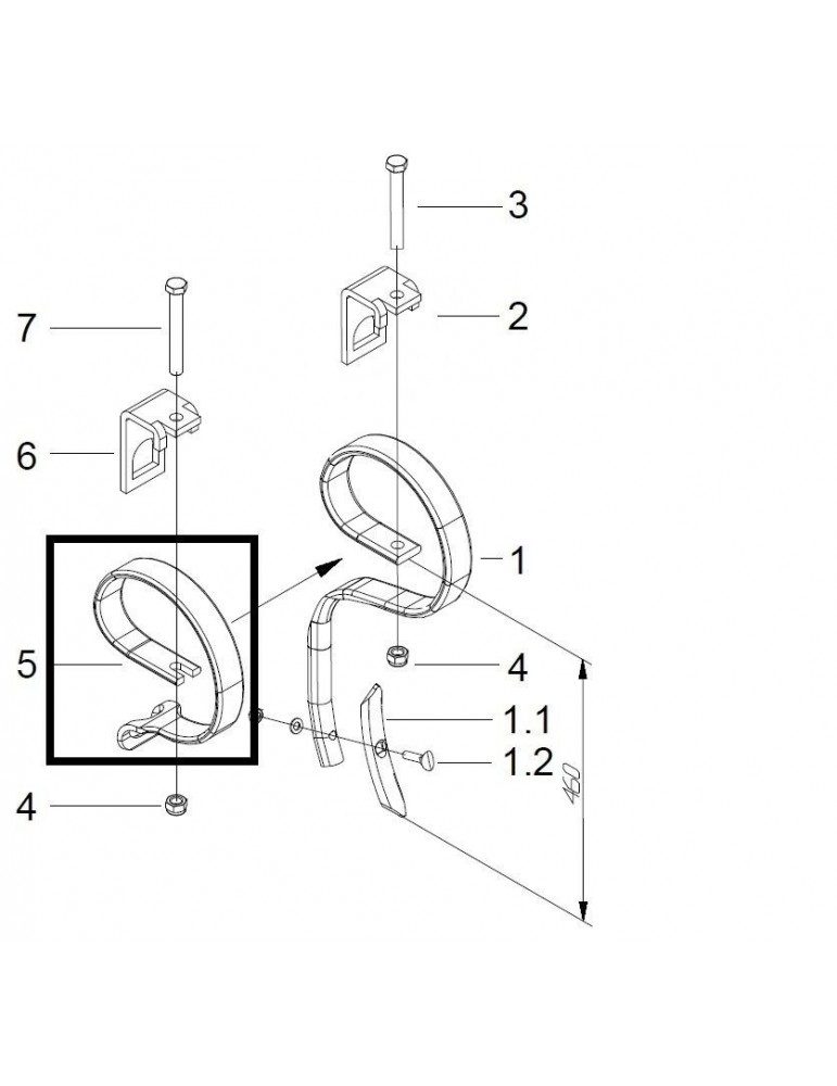Guttler Arc Auxiliar 45x12 pentru Sapa Elastica L72000200